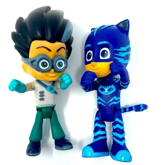 PJ Masks Romeo & Cat boy Posable Action Figures  Mi4" Just play Disney Jr - Picture 1 of 6